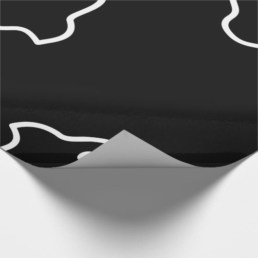 Ghost der weißen Kontur im Schwarzen Hintergrund Geschenkpapier (Ecke)
