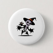 Ghost Devil in Halloween Sticker Button (Vorderseite)