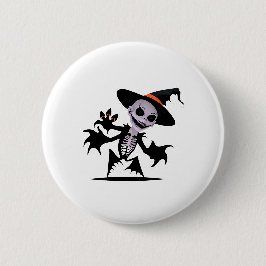 Ghost Devil in Halloween Sticker Button (Vorderseite)