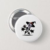 Ghost Devil in Halloween Sticker Button (Vorne & Hinten)