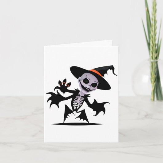 Ghost Devil in Halloween Sticker Karte (Vorderseite)