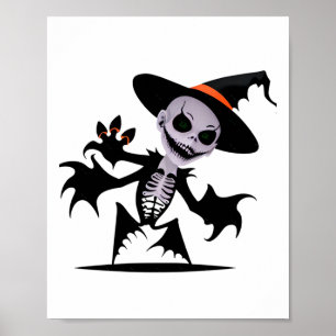 Ghost Devil in Halloween Sticker Poster