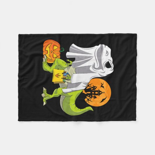 Ghost Dinosaur Funny T Rex Halloween für Boys Kost Fleecedecke (Vorderseite (Horizontal))