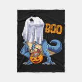 Ghost Dinosaur T Rex Funny Boo Halloween Boys Men Fleecedecke (Vorderseite)