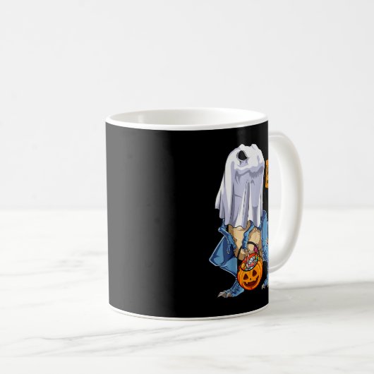Ghost Dinosaur T Rex Funny Boo Halloween Boys Men  Kaffeetasse (VorderseiteRechts)