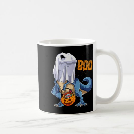 Ghost Dinosaur T Rex Funny Boo Halloween Boys Men Kaffeetasse (Rechts)