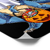 Ghost Dinosaur T Rex Funny Boo Halloween Boys Men  Poster (Ecke)