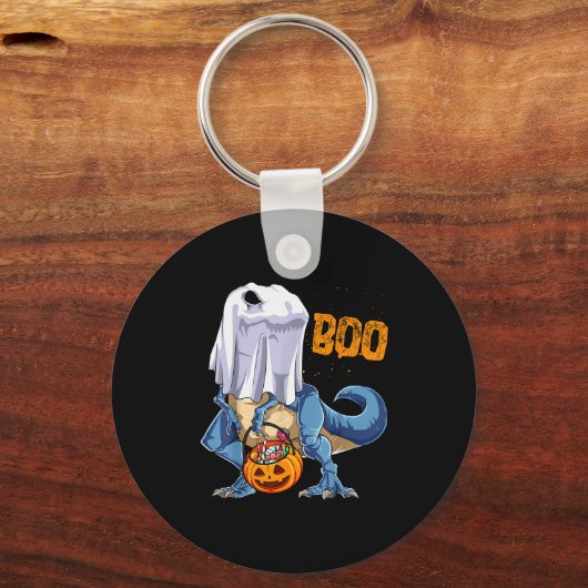 Ghost Dinosaur T Rex Funny Boo Halloween Boys Men  Schlüsselanhänger (Vorderseite)