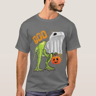 Ghost Dinosaur T rex Funny Boo Halloween Boys Men T-Shirt