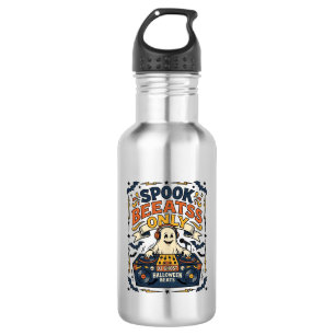 Ghost DJ Spooky Beats Vintage Gravur Halloween  Edelstahlflasche