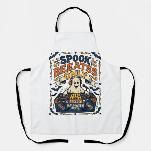 Ghost DJ Spooky Beats Vintage Gravur Halloween Schürze