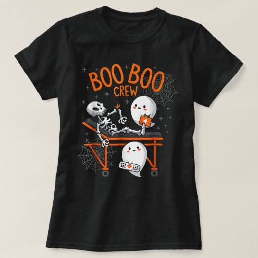 Ghost Doctor Paramedic EMT Nurse Halloween Boo Boo T-Shirt (Design vorne)