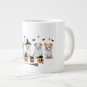 Ghost Dog Black Cat Pumpkin Halloween Jumbo-Tasse (Vorderseite Rechts)