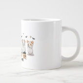 Ghost Dog Black Cat Pumpkin Halloween Jumbo-Tasse (Rechts)
