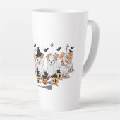 Ghost Dog Black Cat Pumpkin Halloween-Latte-Tasse Milchtasse (Rechte Ecke)