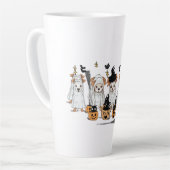 Ghost Dog Black Cat Pumpkin Halloween-Latte-Tasse Milchtasse (Linke Ecke)