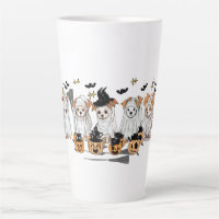 Ghost Dog Black Cat Pumpkin Halloween-Latte-Tasse