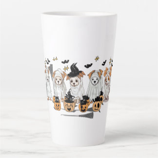 Ghost Dog Black Cat Pumpkin Halloween-Latte-Tasse Milchtasse