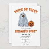 Ghost Dog Halloween Trick oder Treat Party Einladung (Vorne/Hinten)
