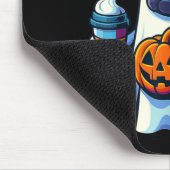 Ghost Dog Kürbisgetränke Mütze Herbst Halloween Mousepad (Ecke)
