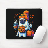 Ghost Dog Kürbisgetränke Mütze Herbst Halloween Mousepad (Mit Mouse)