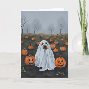 Ghost Dog Watercolor Halloween Karte