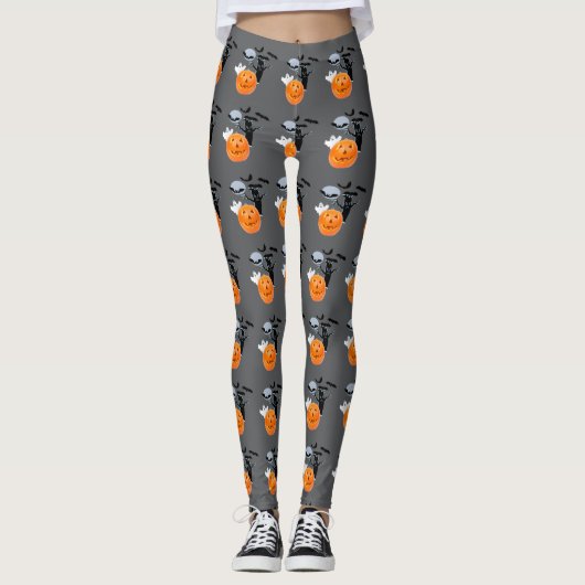 Ghost Drift: All-Over Halloween Leggings (Vorderseite)
