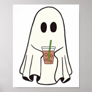 Ghost Drink-Kaffee lustiges Halloween Kostümkostüm Poster