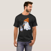 Ghost Drinking Bubble Tea Dog Halloween Costume Me T-Shirt (Vorne ganz)