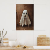 Ghost Drinking Cocktail Dirty Martini Olives Poster (Küche)