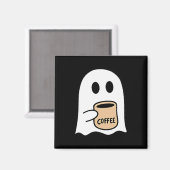 Ghost Drinking Coffee Funny Halloween Costume Coff Magnet (Vorderseite/Rückseite)