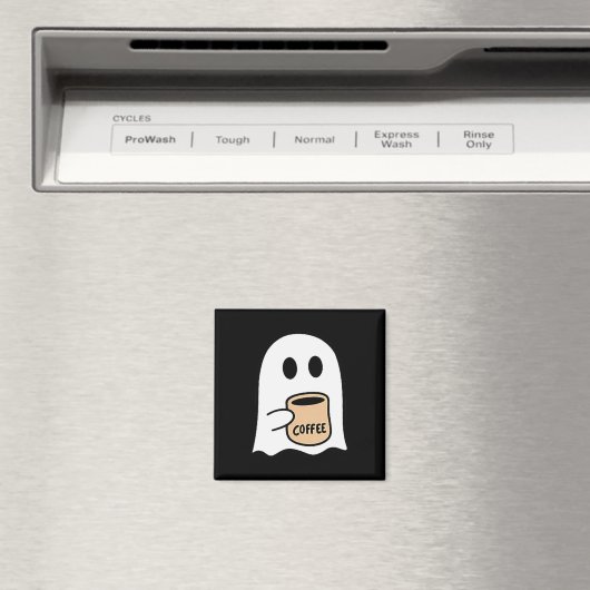 Ghost Drinking Coffee Funny Halloween Costume Coff Magnet (In Situ (Geschirrspüler))