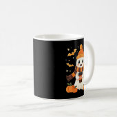 Ghost Drinking Coffee Halloween Cute Ghost Ice Cof Kaffeetasse (VorderseiteRechts)
