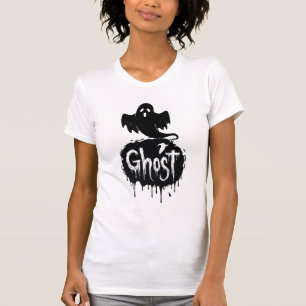 Ghost – Dunkle Horror-Tropftext-Kunst T-Shirt