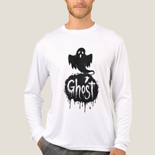 Ghost – Dunkle Horror-Tropftext-Kunst Tri-Blend Shirt (Vorderseite)