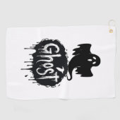 Ghost – Dunkle Horrortropfende Textkunst Golfhandtuch (Horizontal)