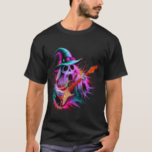 Ghost Electric Gitarre Halloween Beängstigende Kos T-Shirt