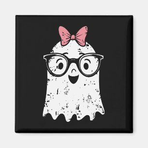 Ghost Eyegl Girl Halloween Girly Ghost Magnet