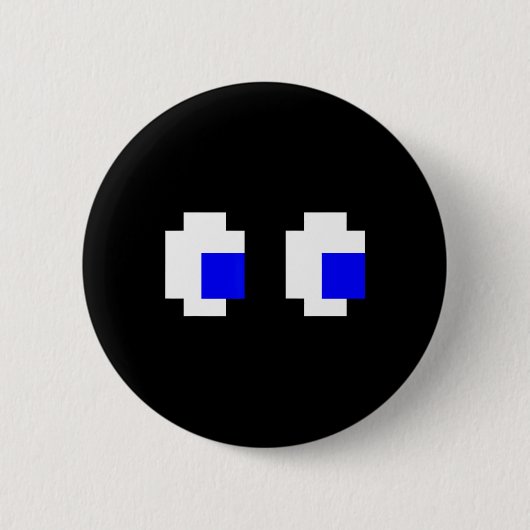 Ghost Eyes Pixel Arcade Video Game 8-Bit Matching Button (Vorderseite)