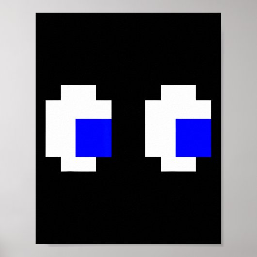 Ghost Eyes Pixel Arcade Video Game 8-Bit Matching Poster (Vorne)
