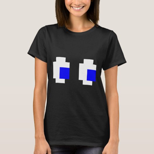 Ghost Eyes Pixel Arcade Video Game 8-Bit Matching T-Shirt (Vorderseite)