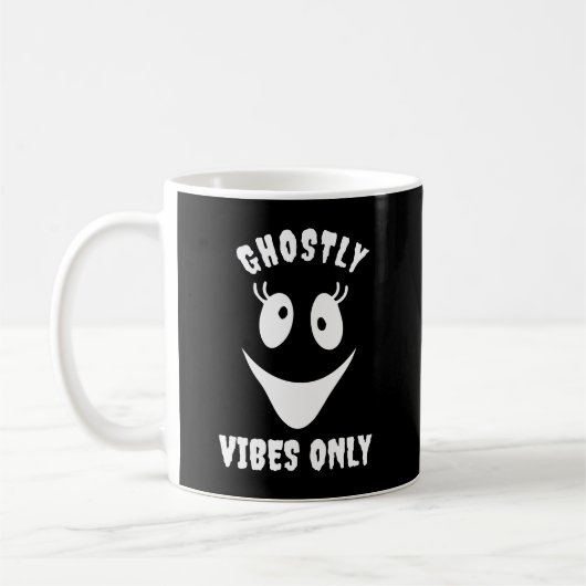 Ghost Face Geister-Vibes Only Benutzerdefiniertes Kaffeetasse (Links)