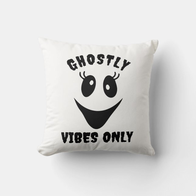 Ghost Face Ghostly Vibes Only Custom Halloween Kissen (Vorderseite)