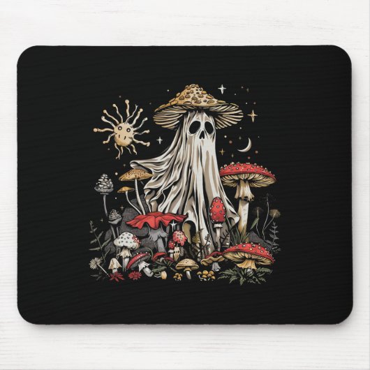 Ghost Fairycore Retro Halloween Gothic Mushroom Gh Mousepad (Vorne)