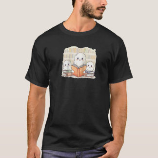 Ghost Family Reading a Book Bookworm Niedliche Bib T-Shirt