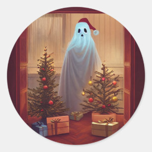 Ghost feiert Weihnachten Runder Aufkleber
