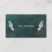Ghost Floating in Night Sky Top Hat Extravagant Ca Visitenkarte (Rückseite)
