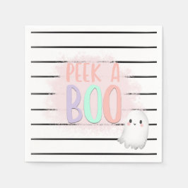 Ghost Flüchtige Blick A Boo Pastel Pink Halloween  Serviette
