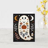 Ghost Folk Art Floraler Herbst Pumpkin Spooky H Karte (Gelbe Blume)