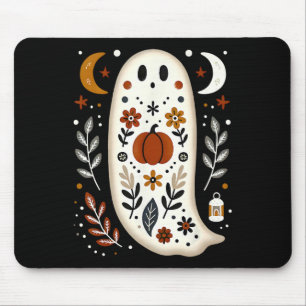 Ghost Folk Art Floraler Herbst Pumpkin Spooky H Mousepad